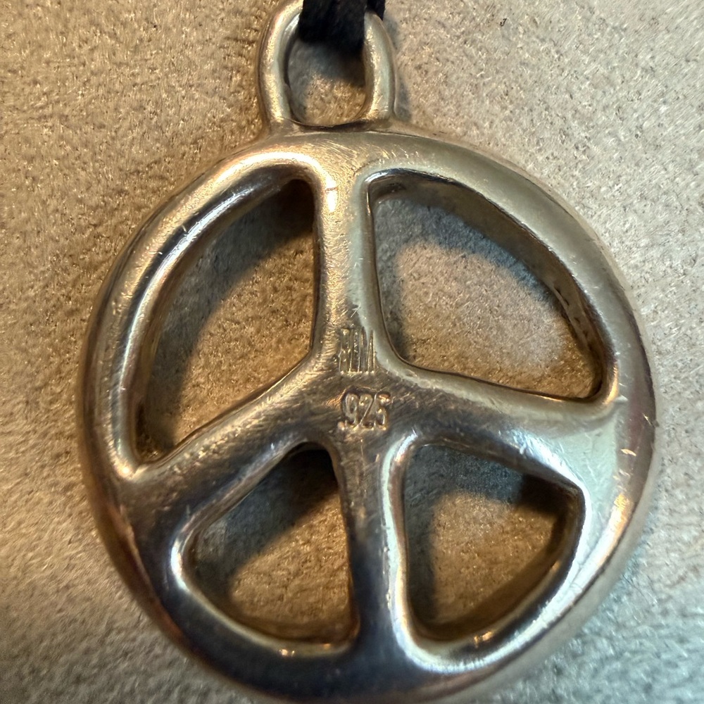 Robert Lee Morris Rare Vintage Sterling Silver Peace Sign Pendant - Picture 2 of 4